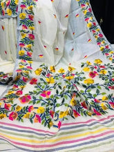 Saree_Tantuja jamdani_floral_jamdani_offwhite_durga pujo_casual_S10811 - Saree - Aakritee - S10811